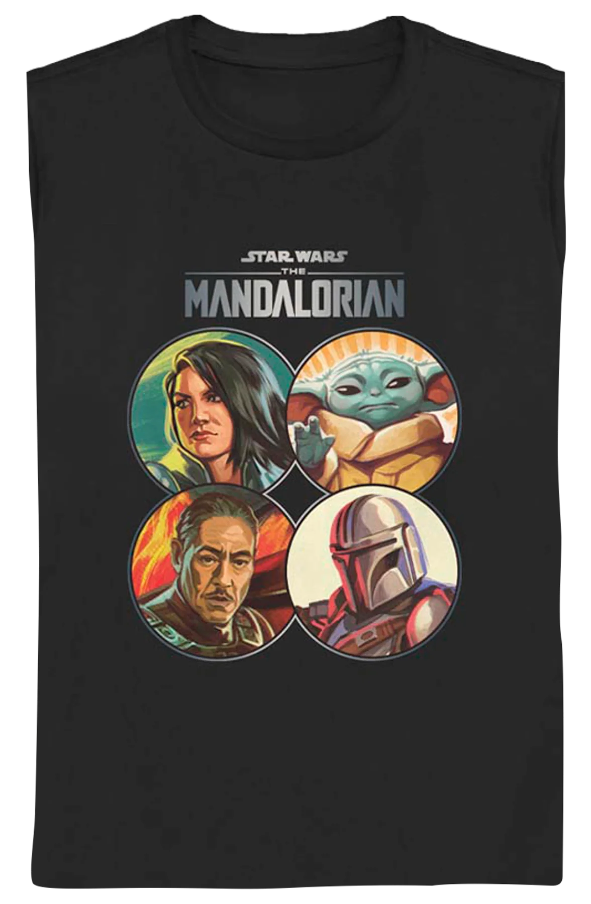 Womens The Mandalorian Coin Collage Star Wars Shirt - Image 2