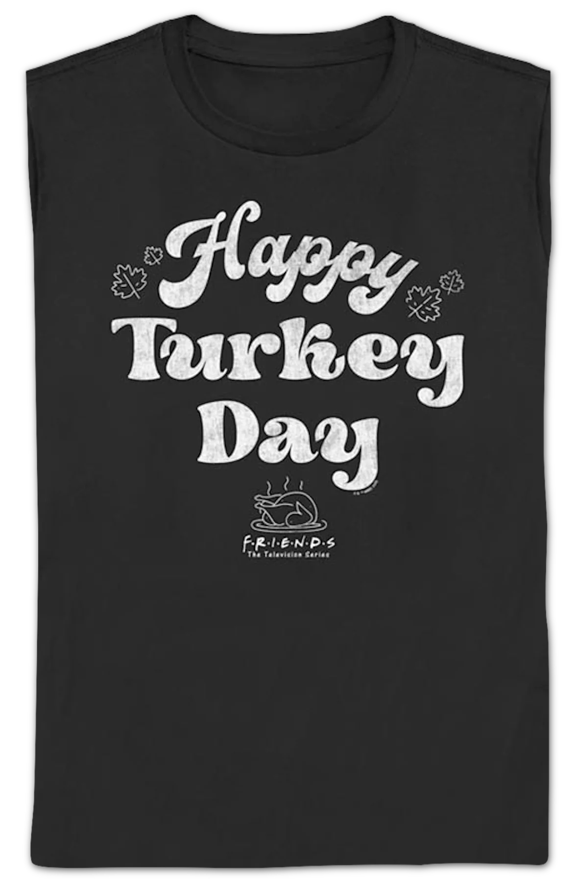 Womens Vintage Happy Turkey Day Friends Shirt - Image 2