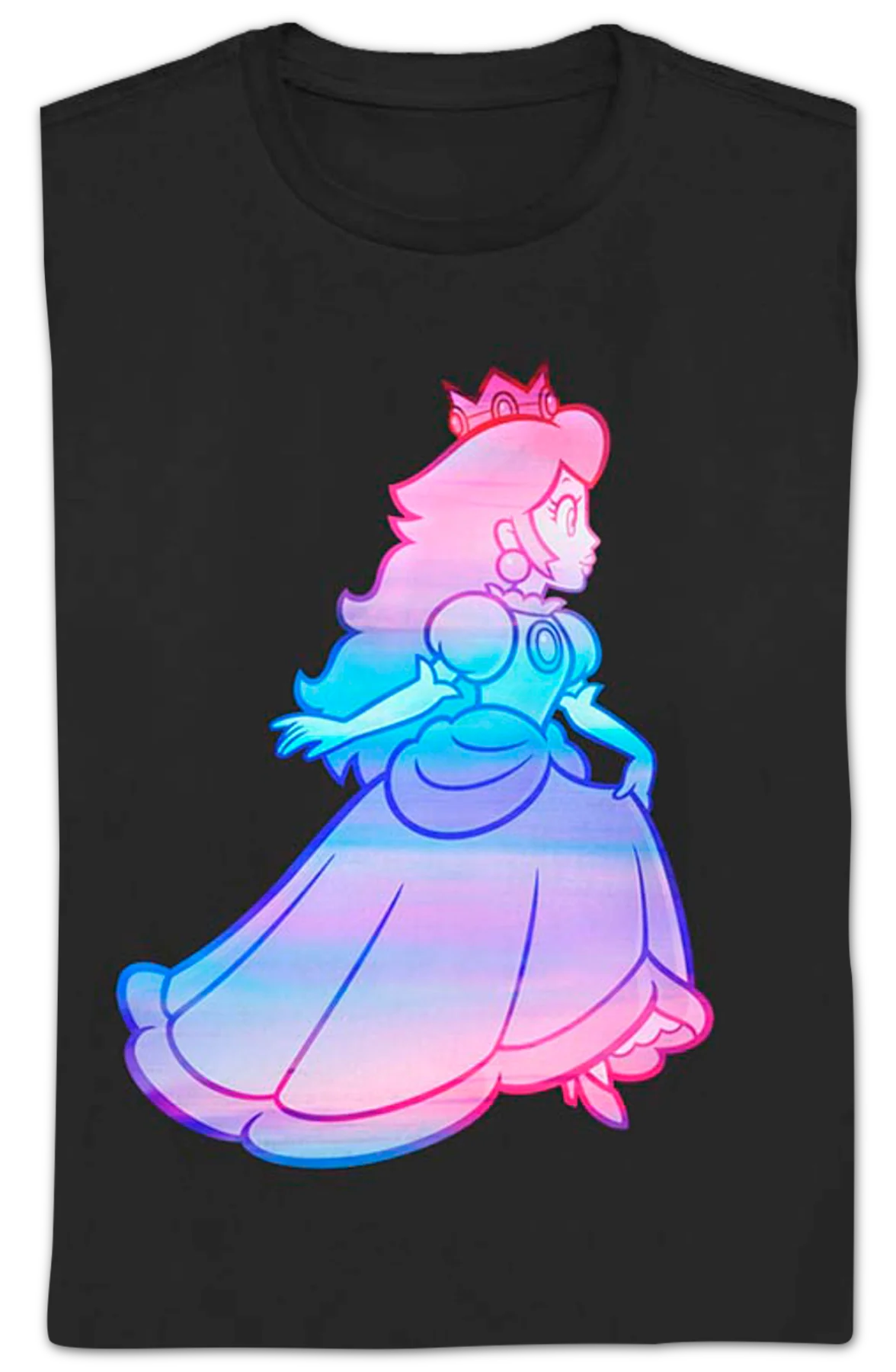 Womens Watercolor Princess Peach Super Mario Bros. Shirt - Image 2