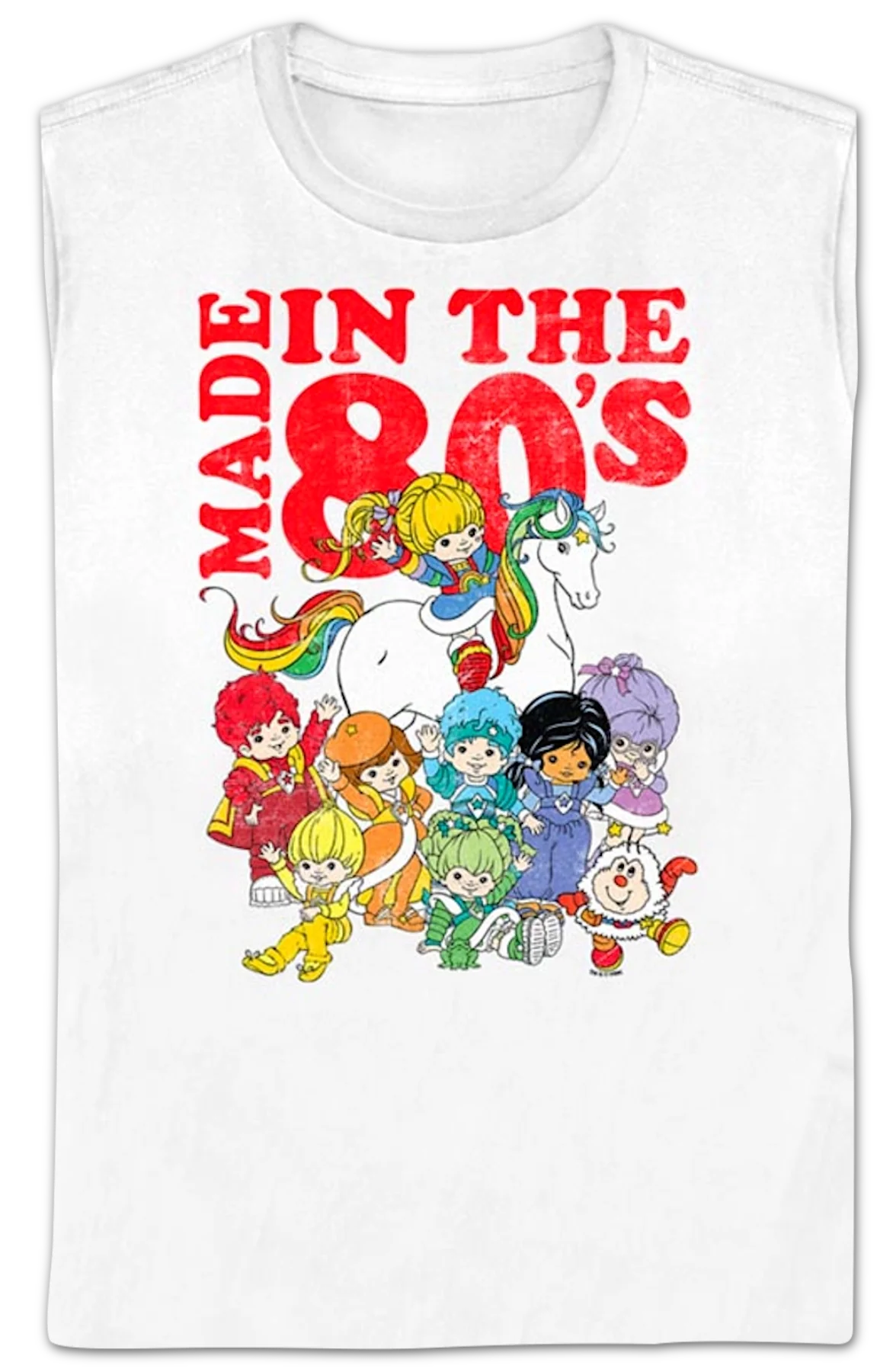 Womens White Made In The 80's Rainbow Brite Shirt - Image 2