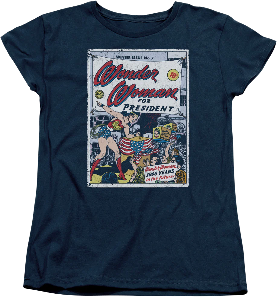Womens Wonder Woman For President DC Comics Shirt