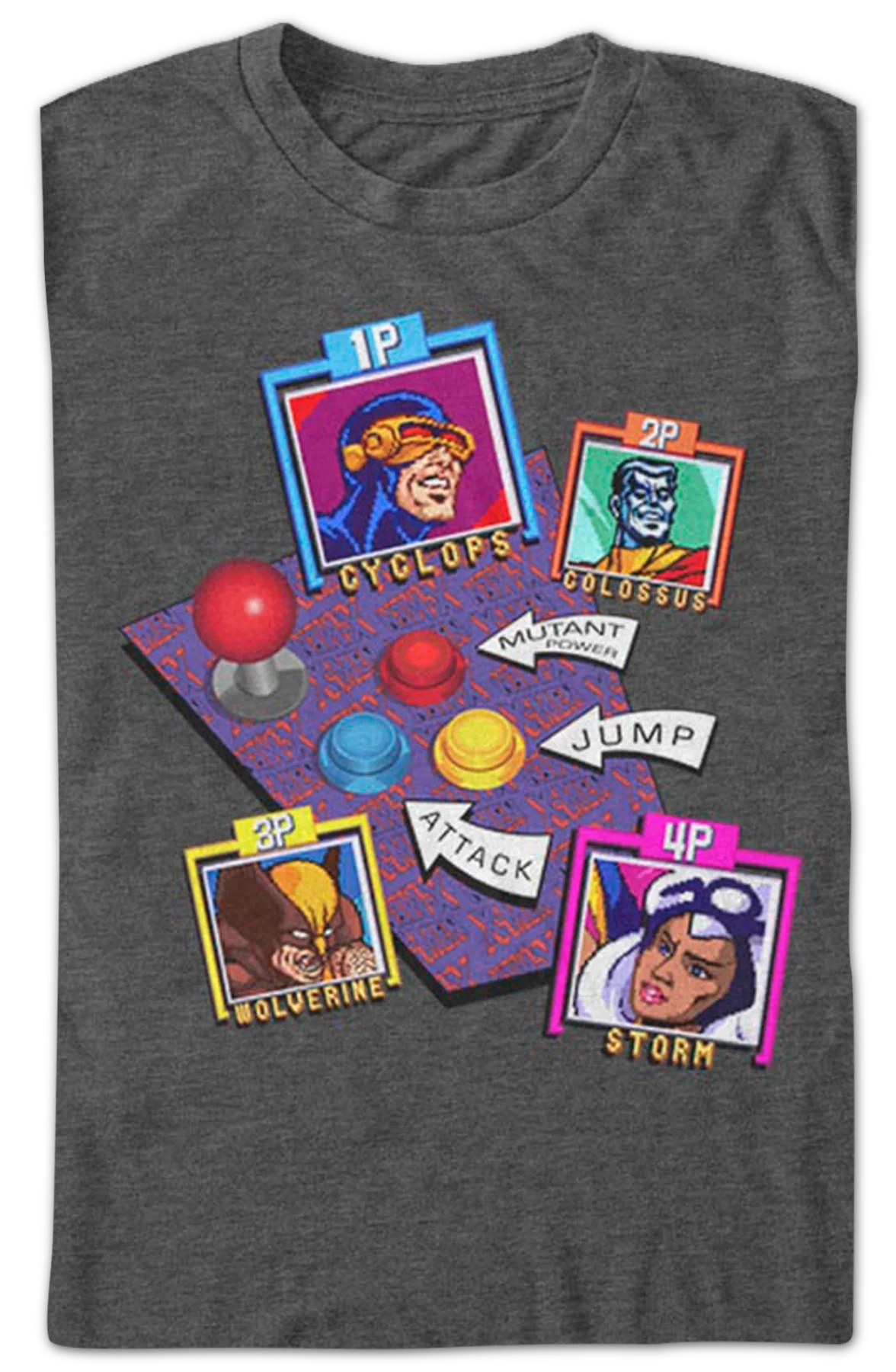 X-Men Arcade Game Marvel Comics T-Shirt - Image 2