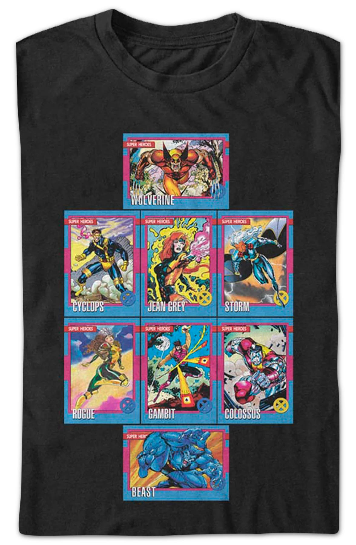 X-Men Trading Cards Marvel Comics T-Shirt - Image 2