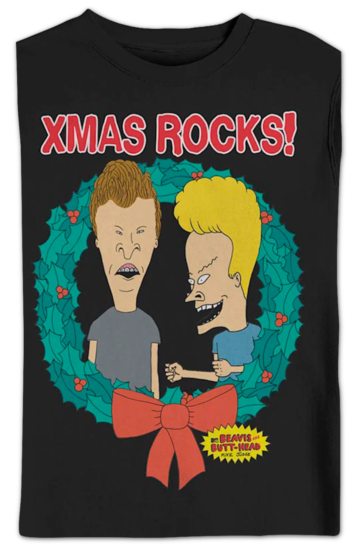 Xmas Rocks Wreath Beavis And Butt-Head Sweatshirt - Image 2