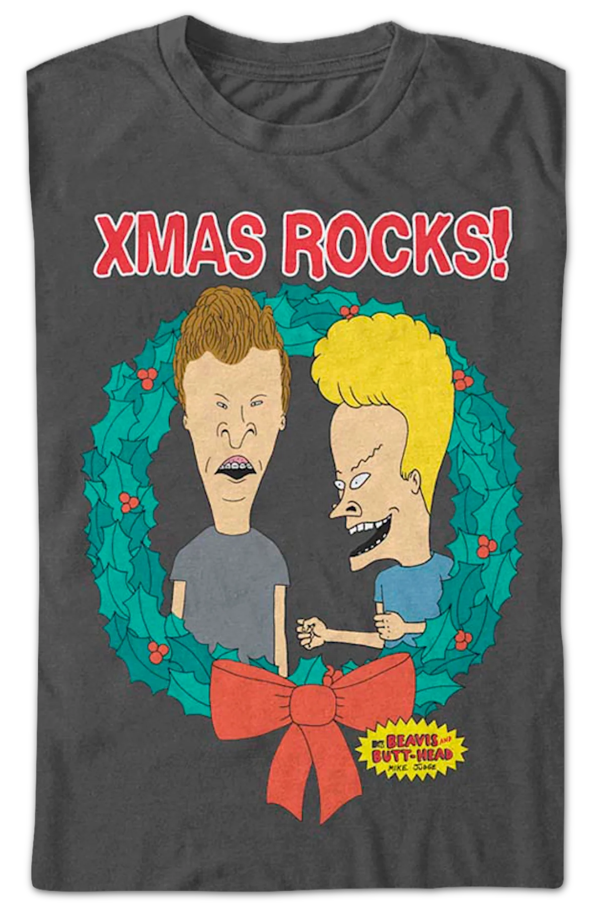 Xmas Rocks Wreath Beavis And Butt-Head T-Shirt - Image 2