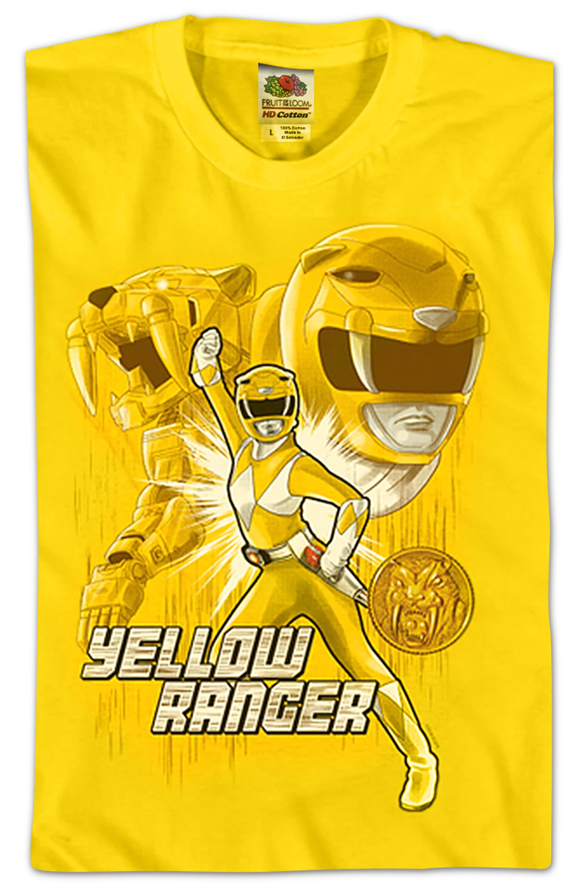 Yellow Ranger Mighty Morphin Power Rangers T-Shirt - Image 2