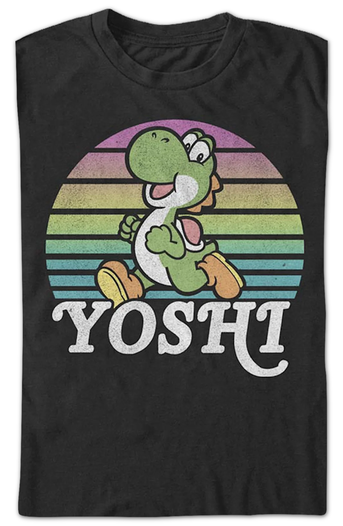 Yoshi Retro Stripes Super Mario Bros. T-Shirt - Image 2