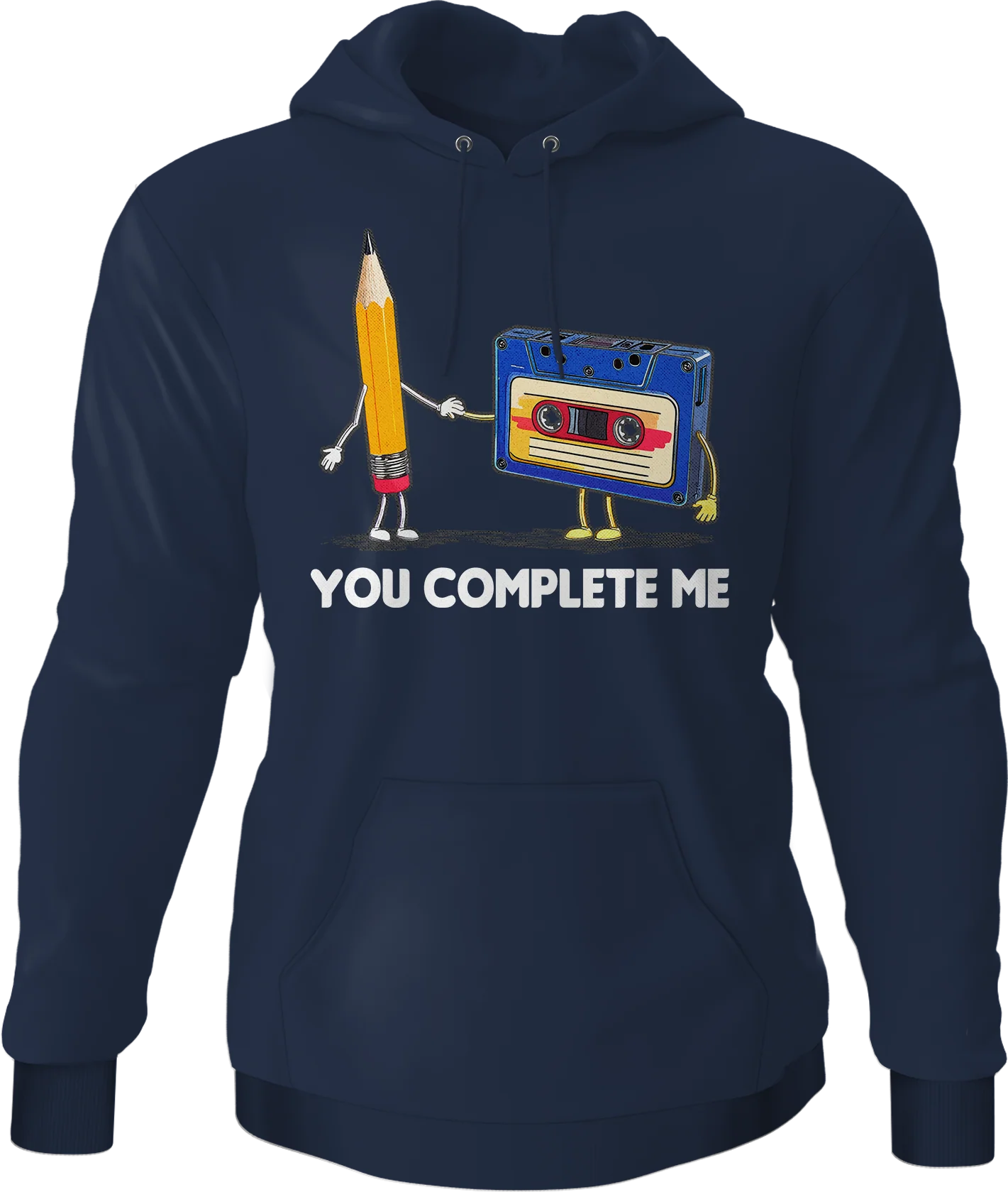 You Complete Me Pencil & Cassette Hoodie - Image 4