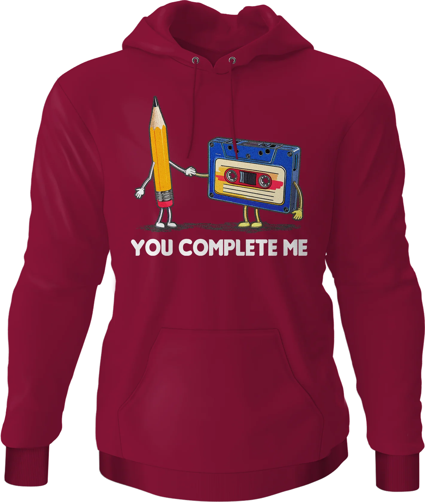 You Complete Me Pencil & Cassette Hoodie - Image 7