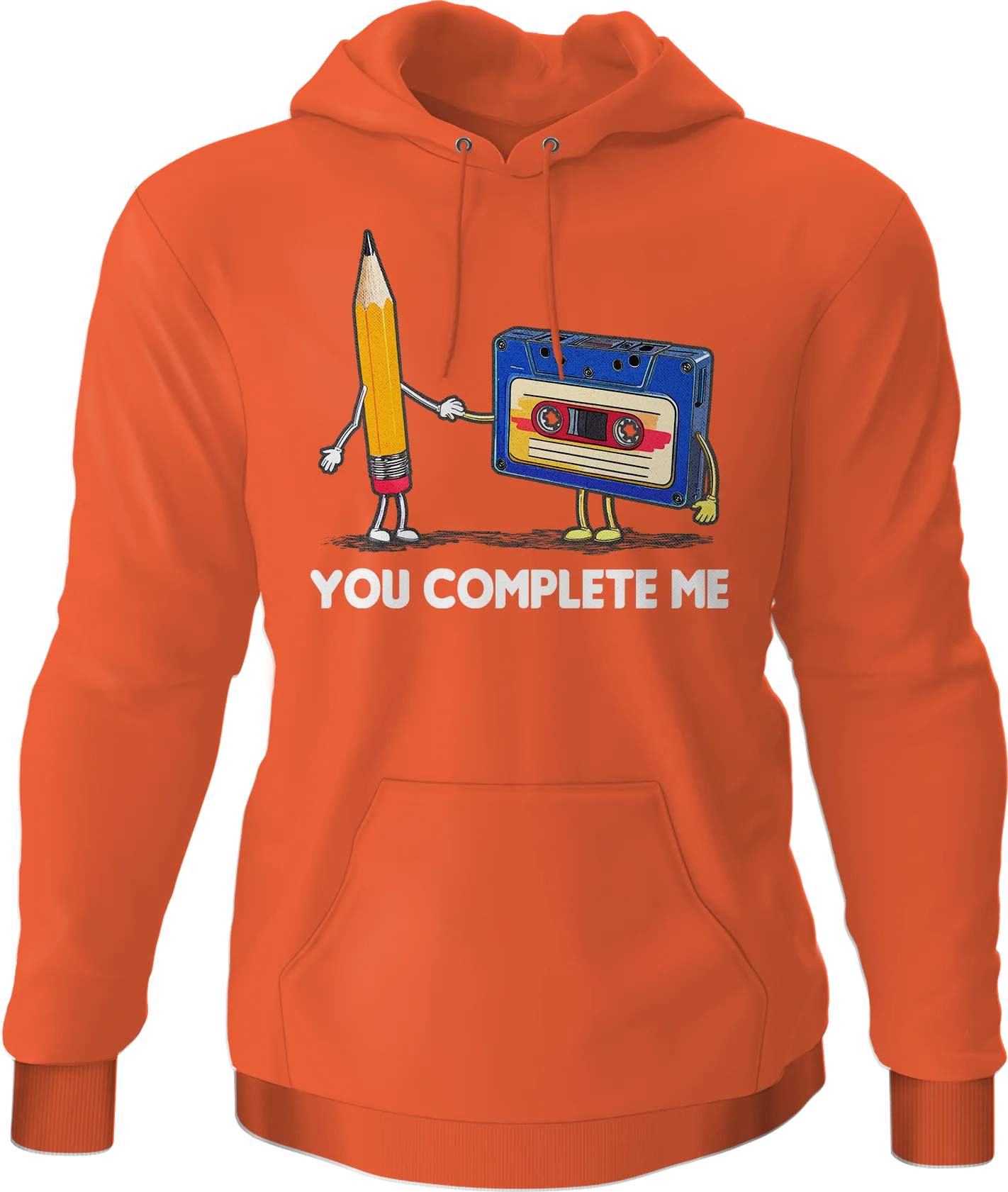 You Complete Me Pencil & Cassette Hoodie - Image 9