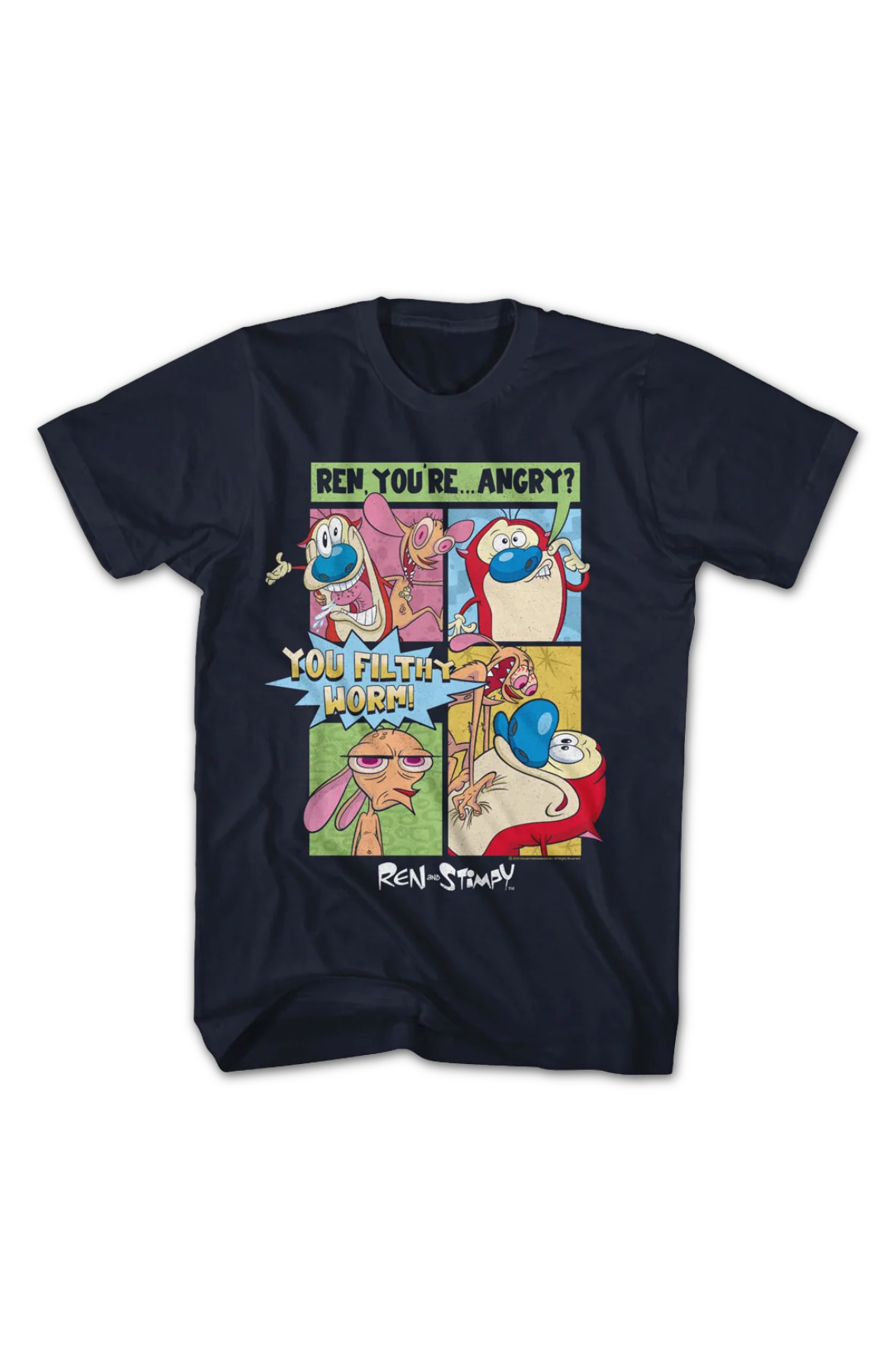 You Filthy Worm Ren And Stimpy T-Shirt - Image 2