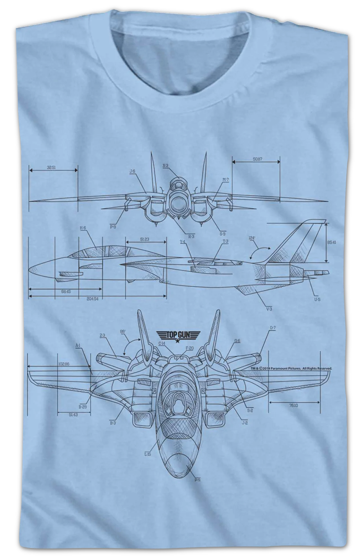 Youth Aircraft Diagram Top Gun Shirt - Image 2