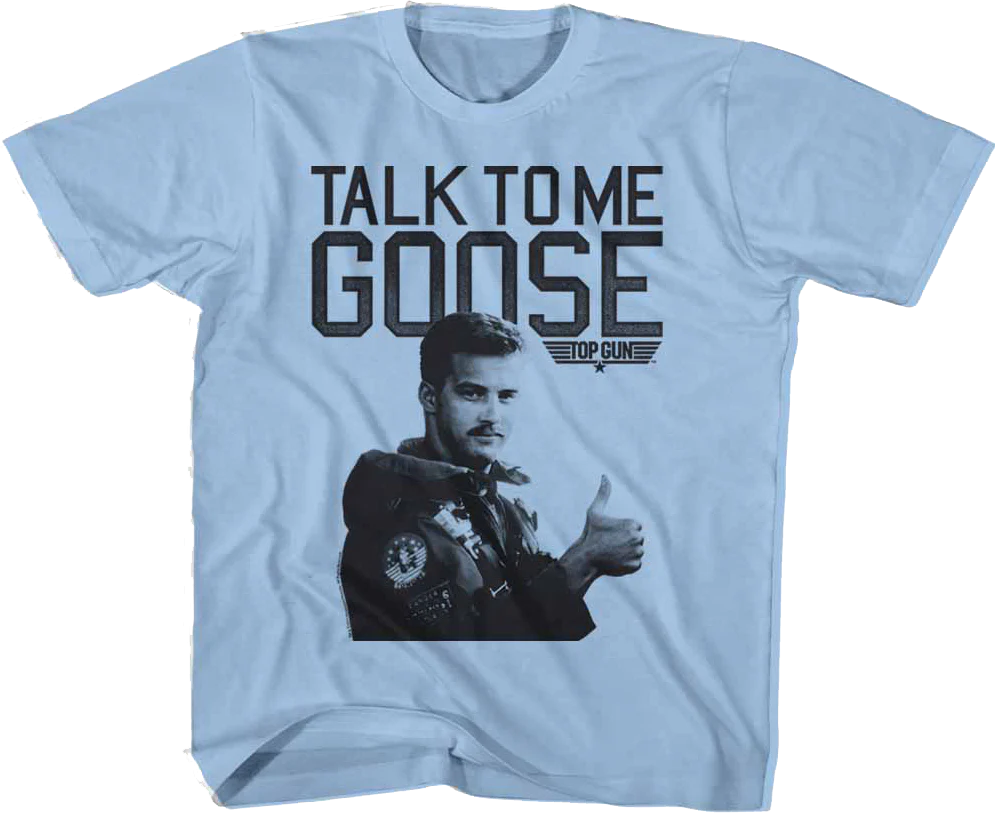 Youth Blue Talk To Me Goose Top Gun Shirt