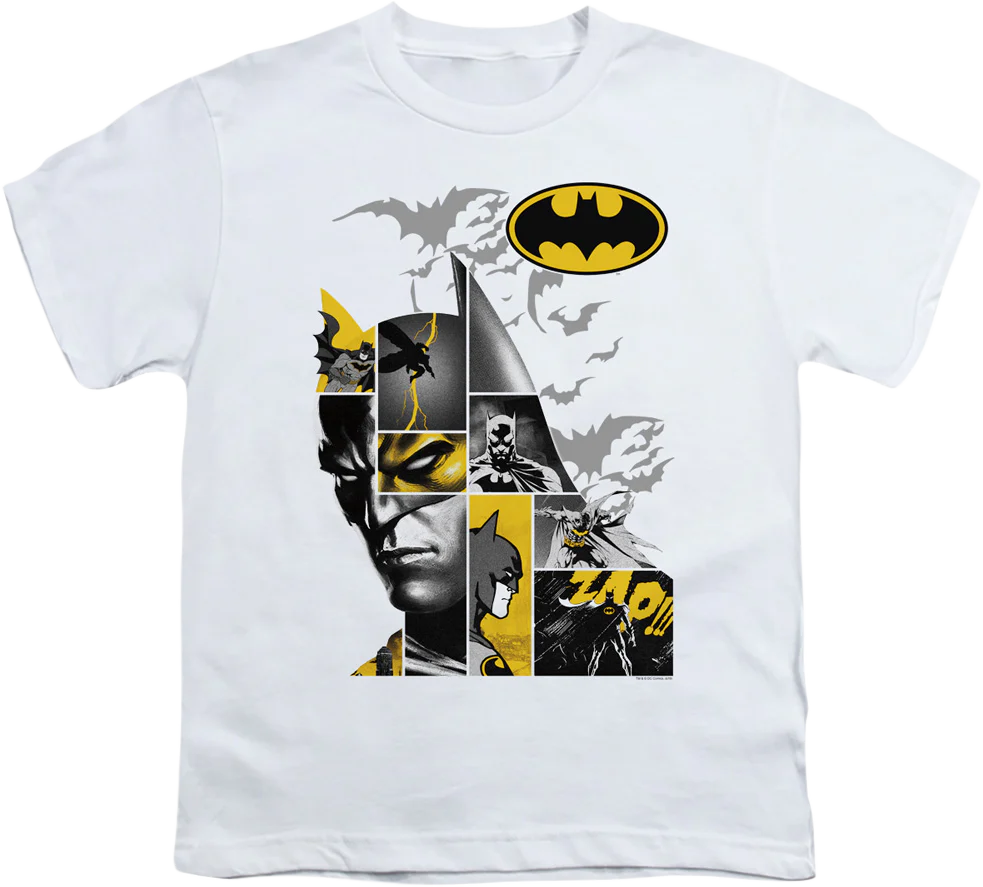 Youth Caped Crusader Collage Batman Shirt