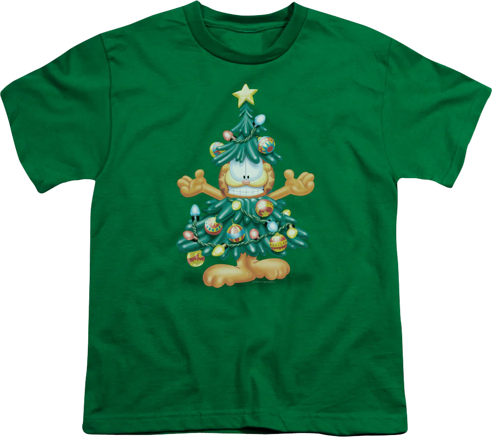 Youth Christmas Tree Garfield Shirt