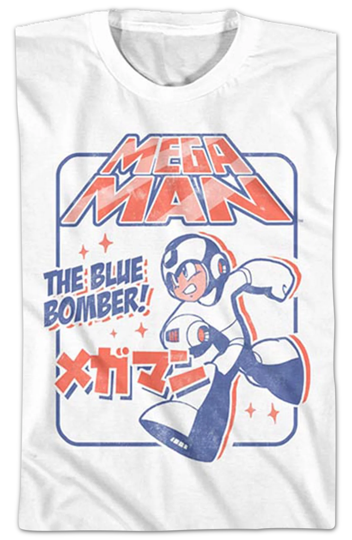 Youth Distressed Blue Bomber Mega Man Shirt - Image 2