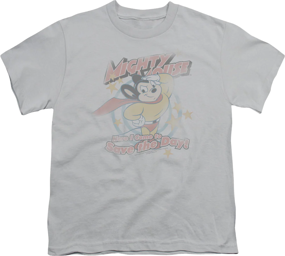 Youth Here I Come to Save the Day Mighty Mouse Shirt