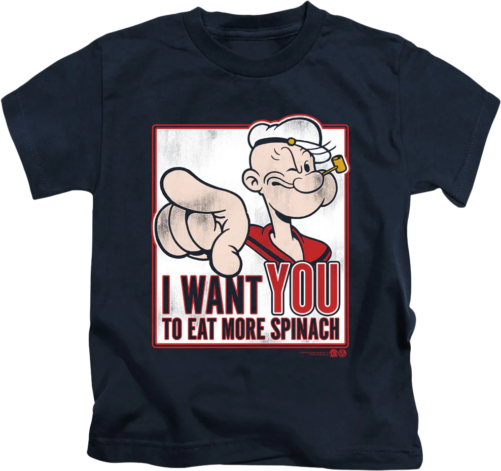Youth I Want You To Eat More Spinach Popeye Shirt