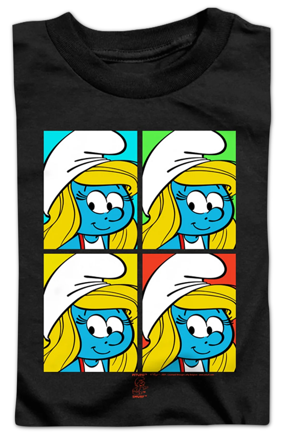 Youth Smurfette Pop Art Smurfs Shirt - Image 2
