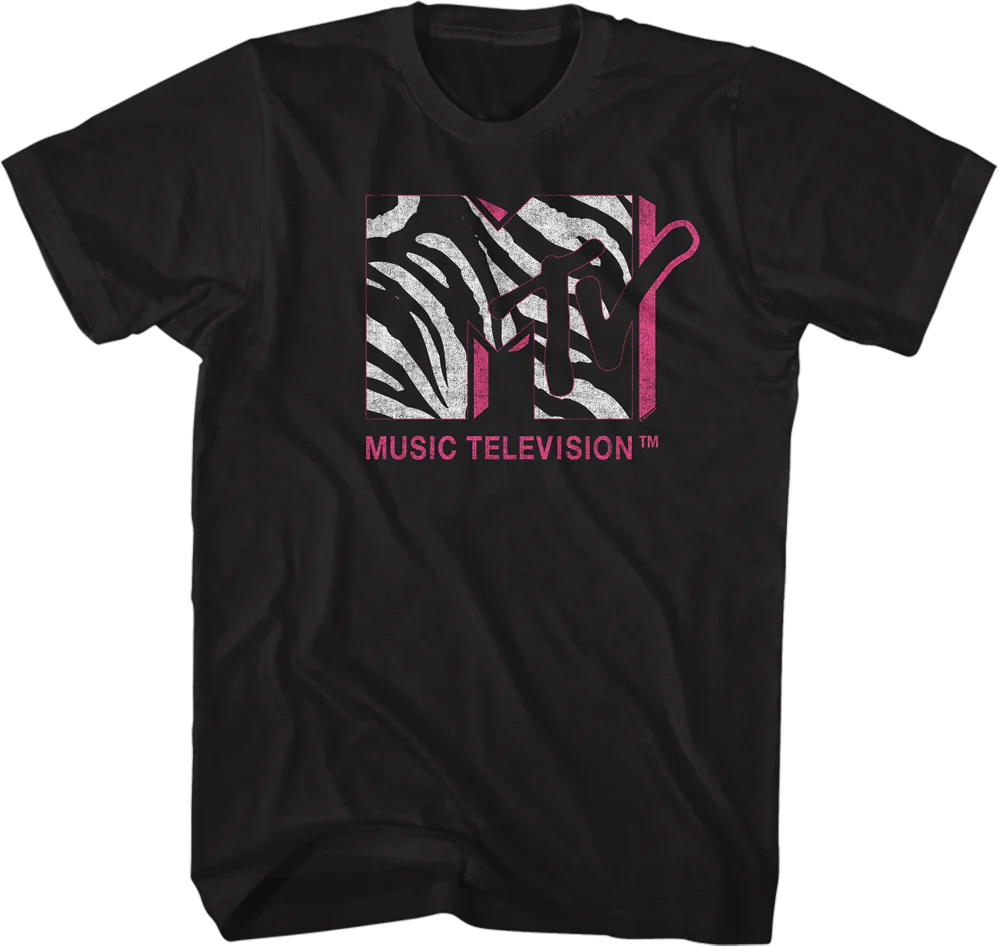 Zebra Print Logo MTV Shirt